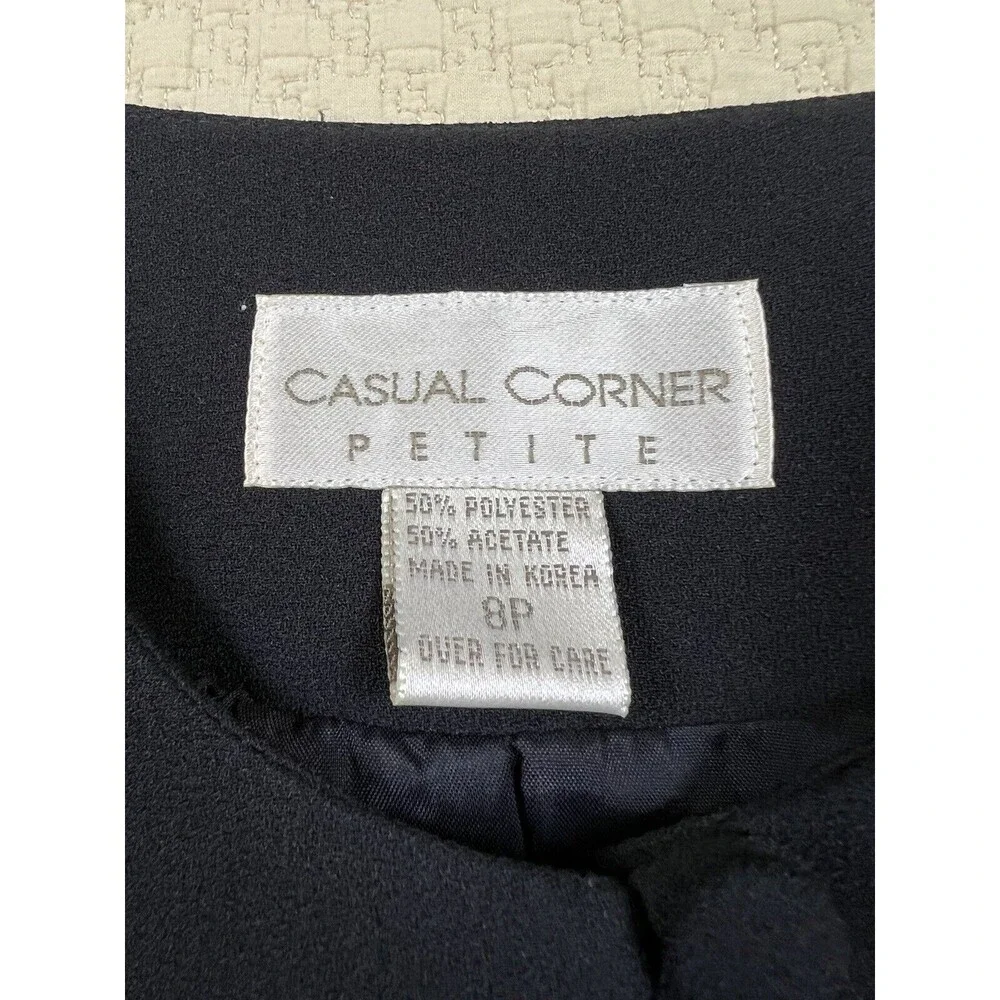 Casual Corner Jacket Victorian Inspired Button Front | Black | Women's 8P Petite